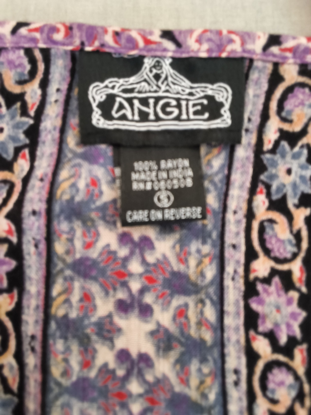 Angie Floral Boho Swim Coverup in Burgundy, Purple, Gold - Picture 4 of 4